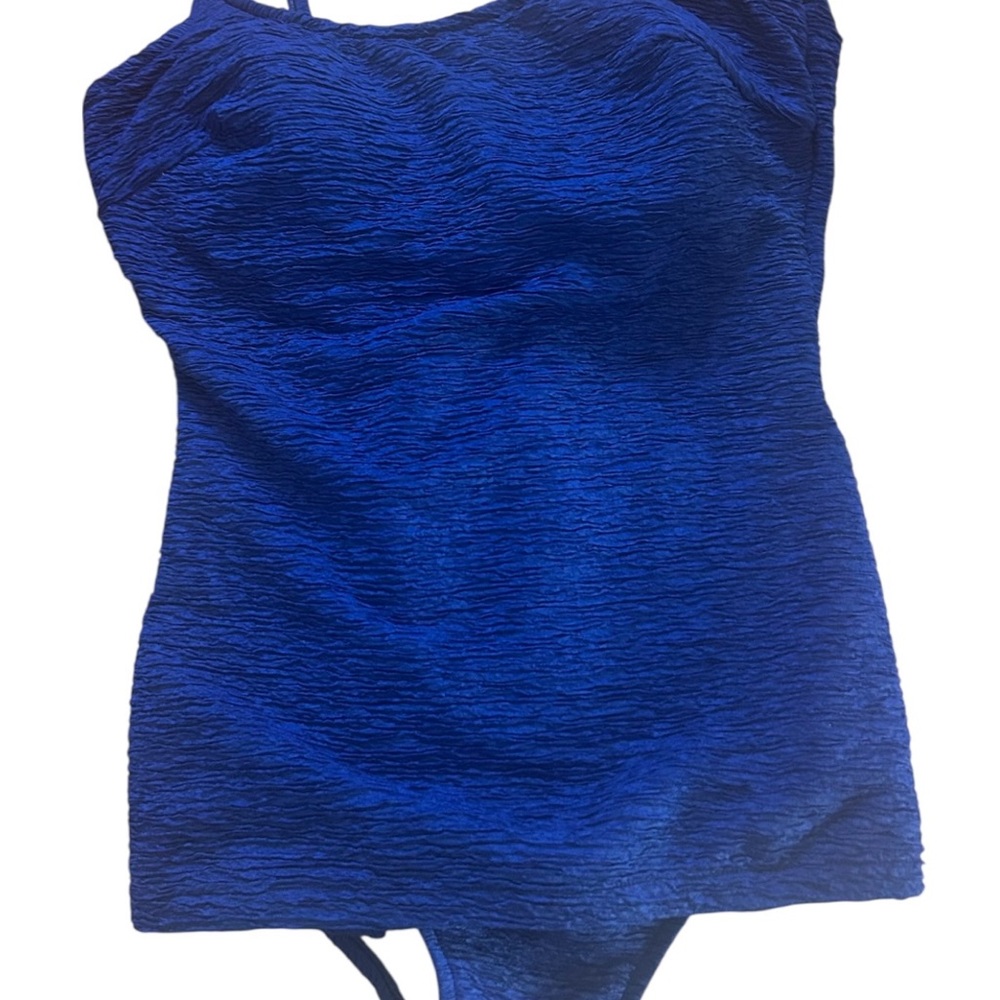 Vibrant  Blue One Piece Tankini front Swimsuit